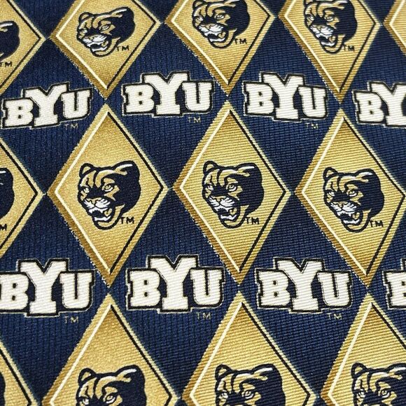BYU Cougars Mens Silk Tie NCAA Football Eagle Neckwear Classic 58.5 in College - Picture 8 of 8